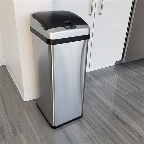 iTouchless 13 Gallon Touchless Sensor Kitchen Trash Can with Odor Control System, Brushed Stainless Steel, Round Garbage Bin for Home or Office - IT13RCB 4. . Kitchen garbage can 13 gallon